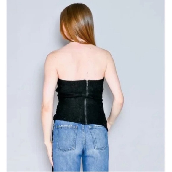 Anthropologie x Mare Mare Lace Strapless Tube Top Black Blouse size Small - Picture 3 of 7
